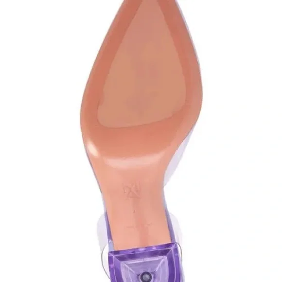 Amina Muaddi Lavender Slingback Heels